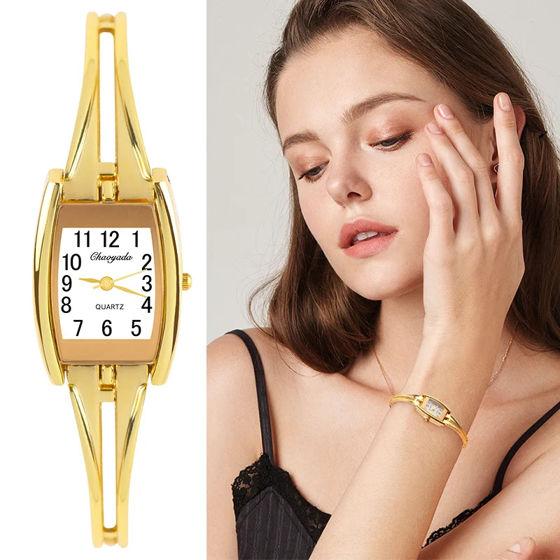 El más nuevo Reloj de pulsera para Mujer, pulseras de moda de acero inoxidable, relojes para Mujer, Reloj de cuarzo para Mujer, relojes para Mujer