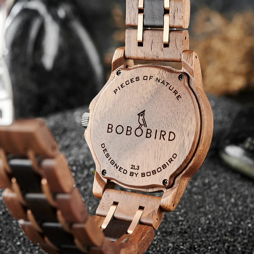 BOBO BIRD 2024, los relojes más nuevos para hombres, diseño de hojas y relojes de cuarzo con pantalla Digital, soporte OEM personalizado, triangulación de envíos