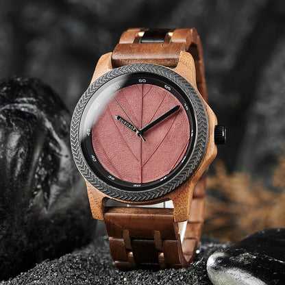 BOBO BIRD 2024 relojes para hombre más nuevos, relojes de cuarzo con diseño de patrón de hoja, soporte personalizado OEM, envío directo