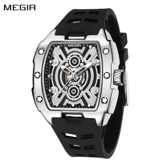 Relojes MEGIR de nuevo diseño para Hombre, Reloj militar deportivo de marca superior, relojes de pulsera de cuarzo luminosos con agujeros, Reloj para Hombre