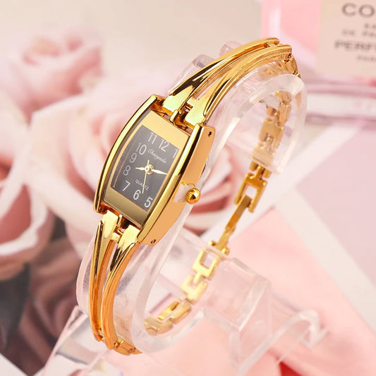 El más nuevo Reloj de pulsera para Mujer, pulseras de moda de acero inoxidable, relojes para Mujer, Reloj de cuarzo para Mujer, relojes para Mujer