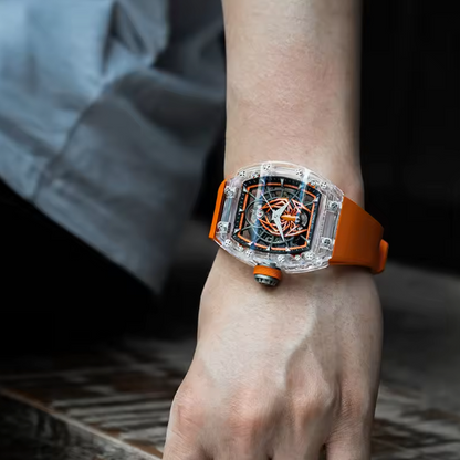 CRONUSART Spider Hunter Orange Automatic Mechanical Watch