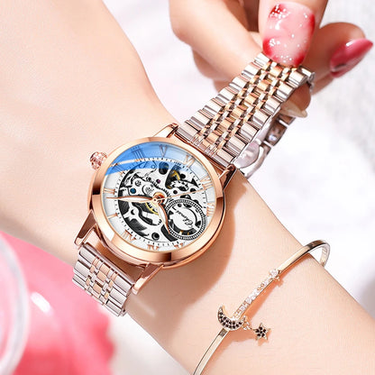 CHENXI, relojes para mujer, reloj mecánico de acero inoxidable, resistente al agua, reloj automático, pulsera para mujer, marca de lujo, reloj femenino