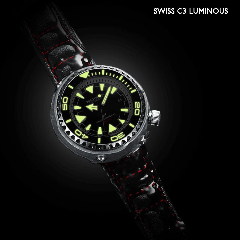 MERKUR relojes de buceo para hombre reloj de pulsera mecánico automático militar de atún deporte C3 luminoso 1000M bisel de cerámica impermeable NH35