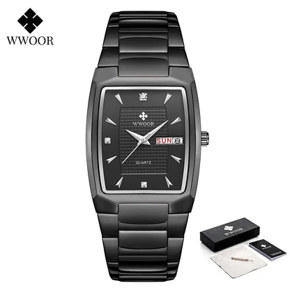 WWOOR Women’ s Bracelet Watches 2022 Fashion Dress Diamond Ladies Wrist Watch Business Full Black Watches For Women Montre Femme