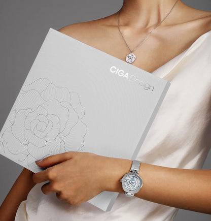 Reloj de diseño CIGA para mujer, relojes de pulsera mecánicos automáticos con rosa de Dinamarca o reloj de pulsera de cuarzo japonés para mujer, reloj de moda