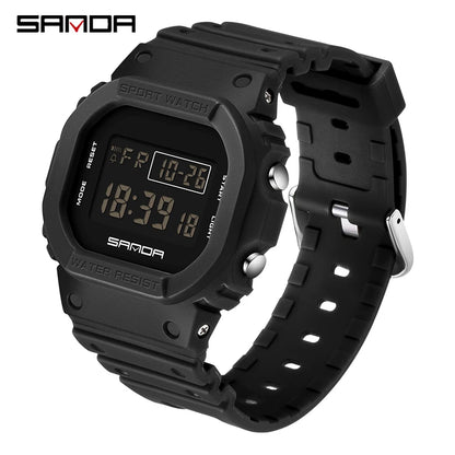 Reloj deportivo profesional Sanda a la moda de la mejor marca, relojes militares resistentes al agua, relojes electrónicos digitales Led para hombre