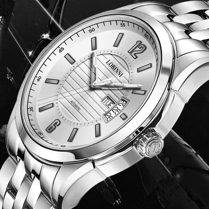 LOBINNI Mens Automatic Watches Luxury Male Watch Waterproof Mechanical Wristwatch Sapphire Mirror Week Date Relogios Masculino