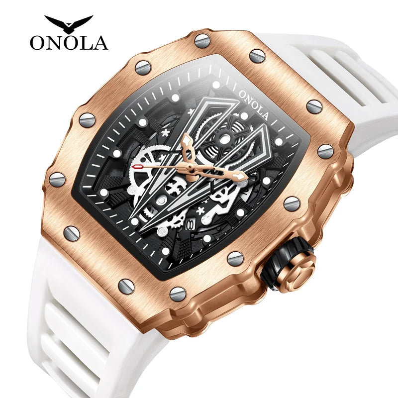 ONOLA-Reloj de pulsera para hombre, deportivo, informal, de cuarzo, cuadrado, de lujo, 2021