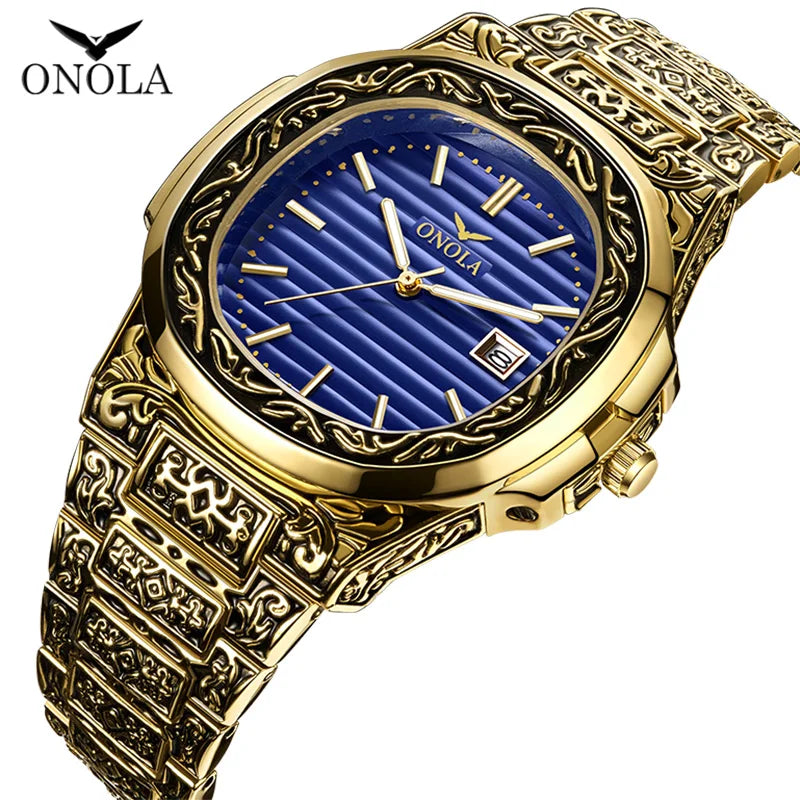 ONOLA brand luxury classic watch male 2021 fashion cusual quartz wrist best watch waterproof Vintage simple designer men watch