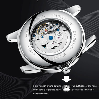 CHENXI Men Watches Top Brand Luxury Automatic Mechanical Watch Waterproof Business Leather Male Clock Tourbillon Wristwatch