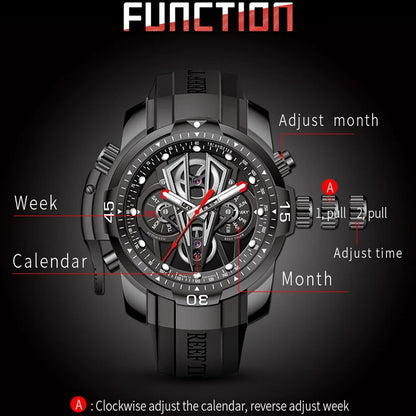 Reef Tiger Mens Automatic Watches Military Male Mechanical Wristwatch 100M Waterproof Sapphire Mirror Rubber Strap RGA3591