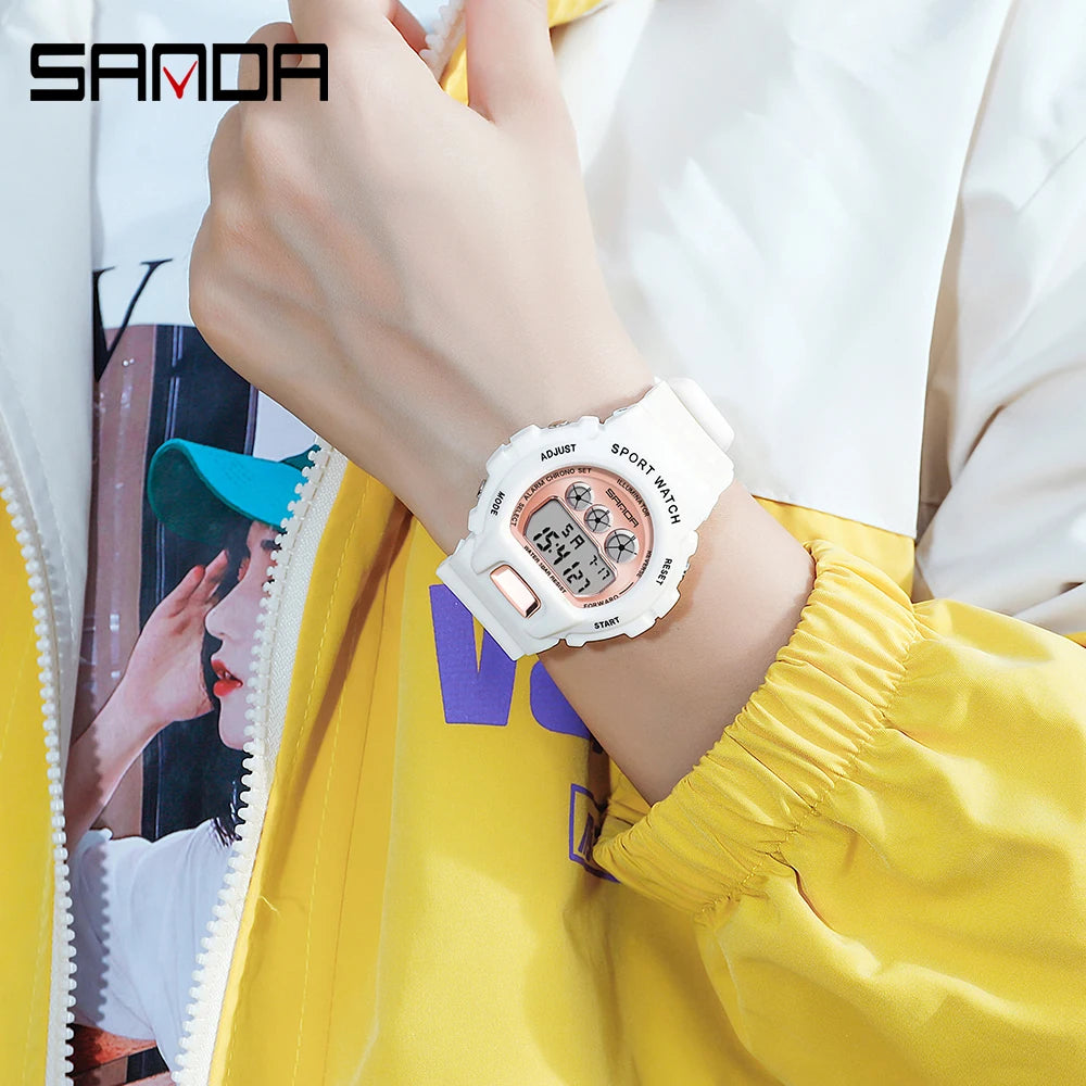 Reloj deportivo Sanda de la mejor marca a la moda, Reloj Digital Led de lujo para Mujer, Reloj electrónico para Mujer, Reloj femenino