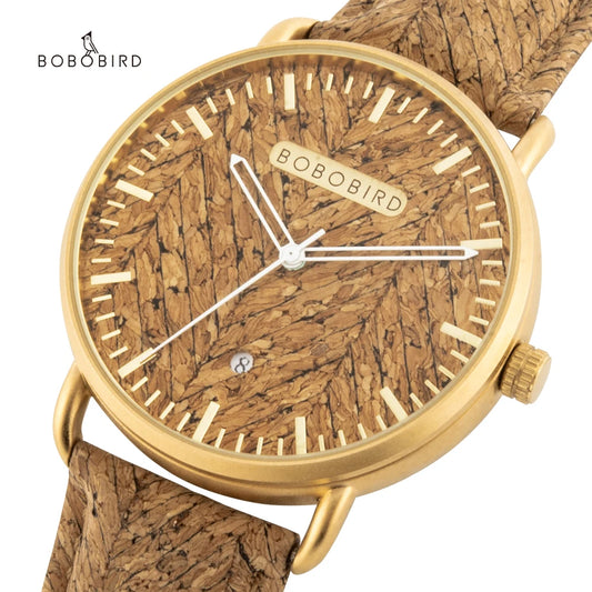 BOBO BIRD reloj masculino de madera para hombre y mujer, reloj de pulsera, movimiento de cuarzo japonés, caja de regalo