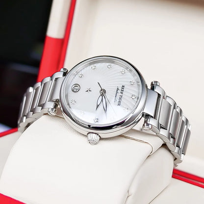 New Reef Tiger/RT Top Brand Luxury Fashion Watches Women Stainless Steel Diamond Automatic Wristwatch reloj mujer RGA1590