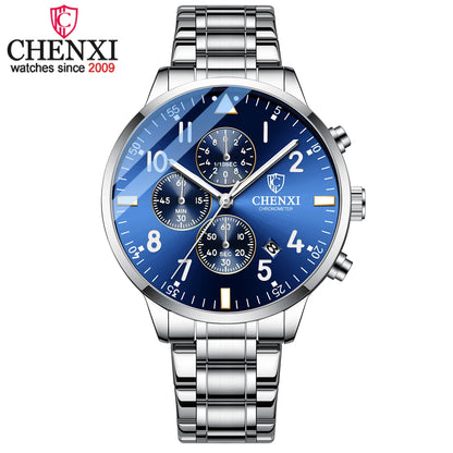 CHENXI, relojes de marca famosa para hombre, reloj de pulsera de cuarzo de acero inoxidable para hombre, reloj de fecha resistente al agua, reloj deportivo Masculino