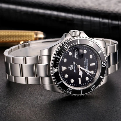 Fashion Reginald Crown Top Brand Quartz Male Watch Business Casual Men's Steel Calendar Japan Waterproof Hight Wrist Watches