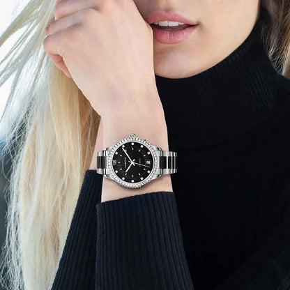 Reloj Automático LOBINNI para mujer, reloj de pulsera mecánico de lujo para mujer, reloj femenino de zafiro resistente al agua, correa de acero de cristal austriaco