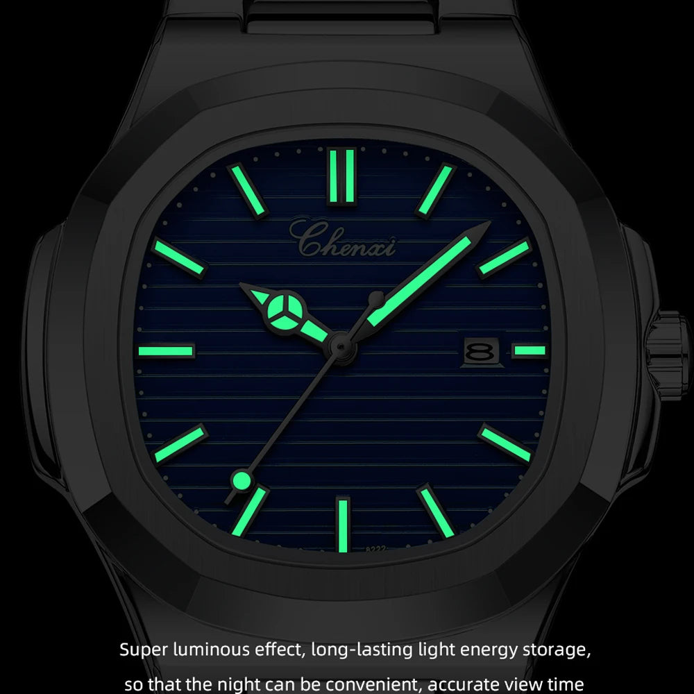 CHENXI New Watches Mens Top Brand Luxury Sports Quartz Men Watch Full Steel Waterproof Luminous Wrist Watch Relogio Masculino