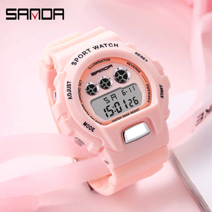 Reloj deportivo Sanda de la mejor marca a la moda, Reloj Digital Led de lujo para Mujer, Reloj electrónico para Mujer, Reloj femenino