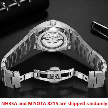 CADISEN Automatic Mens Watches Fashion Top Brand Stainless Steel Japan NH35A Watch Men Mechanical Wristwatch Relogio Masculino