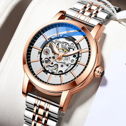 CHENXI New Luxury Women Mechanical Watches Top Brand Waterproof Automatic Watch Rose Gold Ladies  Skeleton Wrist Watches