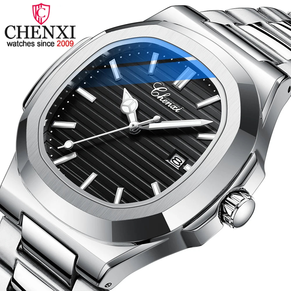 CHENXI New Watches Mens Top Brand Luxury Sports Quartz Men Watch Full Steel Waterproof Luminous Wrist Watch Relogio Masculino