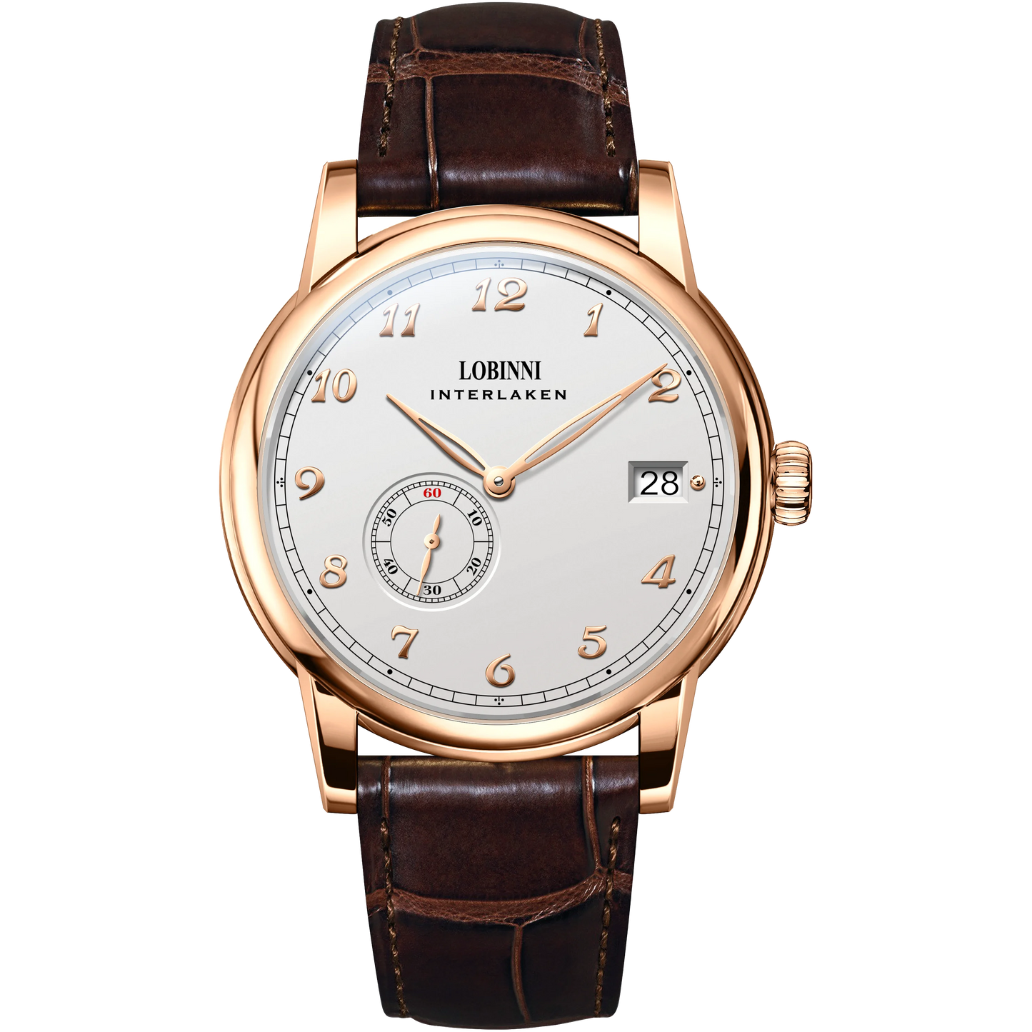 Lobinni Luxury Watch For Men Mens Automatic Watches Ulththin Mechanical Wristwatch 50m Waterproof Sapphire Mirror Leather Strap