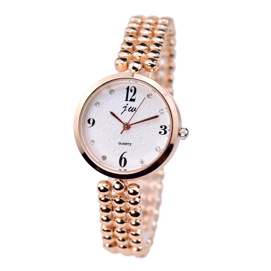 2018 nueva marca JW reloj de cuarzo de lujo para mujer, relojes de pulsera dorados y plateados, relojes de pulsera de cristal simples para mujer, regalos para reloj femenino