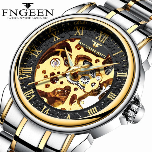 Men Watches Automatic Mechanical Watch Male Tourbillon Clock Gold Fashion Skeleton Watch Top Brand Wristwatch Relogio Masculino