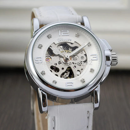 Winner Fashion Top Brand Women's Watch Newest Design Watches Lady Good Quality Watch Factory Shop Casual Wristwatch Color White