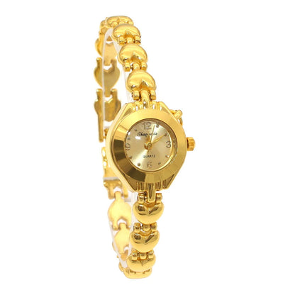 Relojes de pulsera bonitos de lujo para mujer, reloj de pulsera de vestir a la moda para mujer, reloj deportivo de cuarzo dorado, envío directo