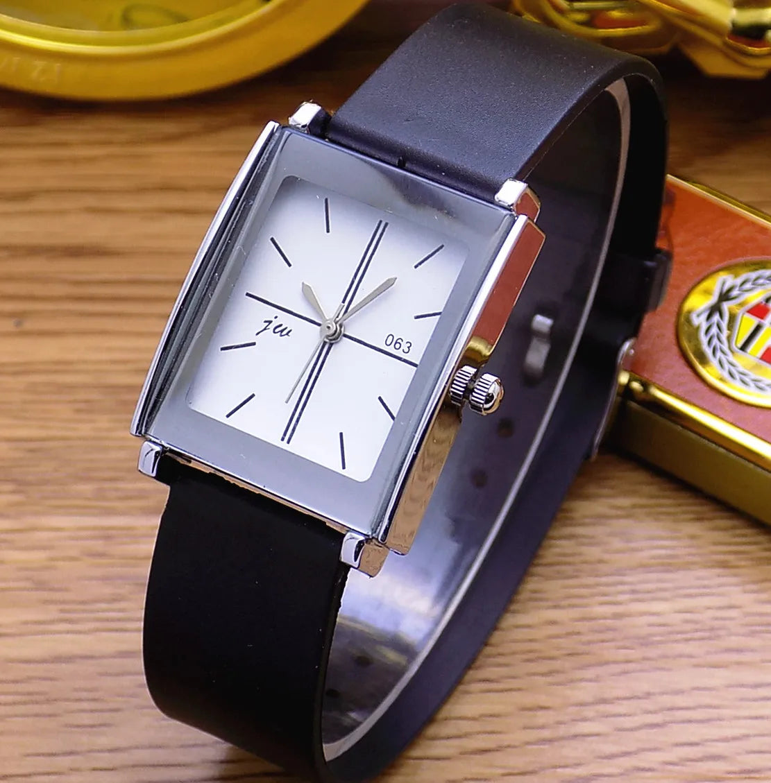 Fashion Jw Brand Casual Quartz Women Men Unisex Clock Leather Strap Student Watch Business Square Wristwatches Relogio Masculino