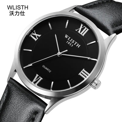 2019 Fashion Top Brand Wlisth High Quality Luxury Ultra-thin Watch Simple Business Retro Classic Men And Women Leather Strap