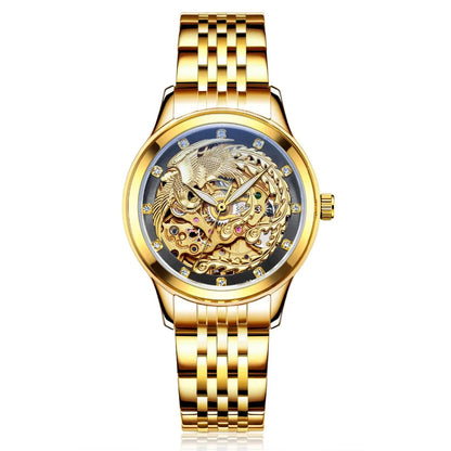 Gold Watch Women Fashion Luxury Brand Women's Watches Automatic Mechanical Watches Phoenix Clock Waterproof Senhoras Assistir