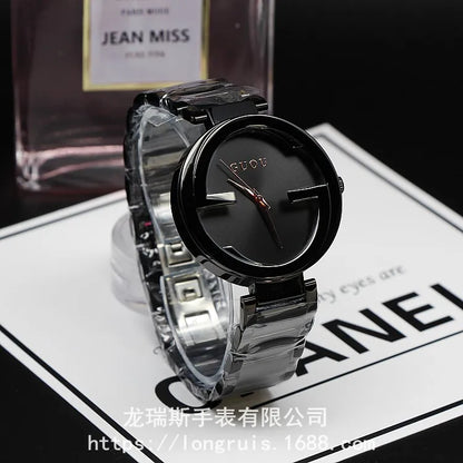 Moda Guou marca Acero inoxidable personalidad reloj femenino señora reloj de pulsera de lujo vestido de las señoras horas vestido relojes de pulsera