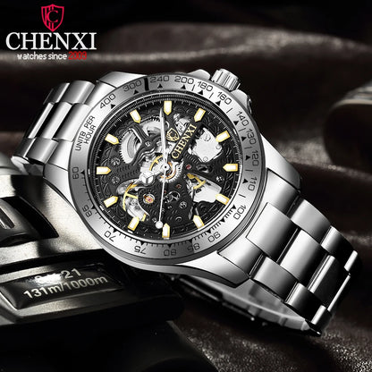 CHENXI, reloj de lujo para hombre, reloj luminoso automático de negocios, Tourbillon, relojes mecánicos resistentes al agua, marca superior, reloj Masculino