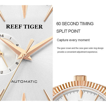 Reef Tiger Mens Automatic Watches Luxury Male Mechanical Wristwatch Waterproof Leather Strap Sapphire Relogio Masculino RGA1616