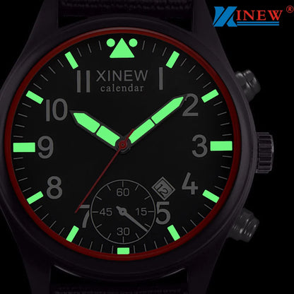 Relojes de moda para hombre XINEW, relojes deportivos para hombre, relojes de pulsera de cuarzo con Esfera luminosa, relojes de pulsera Cavans, reloj mannen horloge para hombre