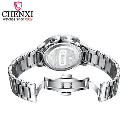 CHENXI Famous Brand Men Watches Stainless Steel Mens Quartz Wristwatch Waterproof Date Clock Sport Relogio Masculino