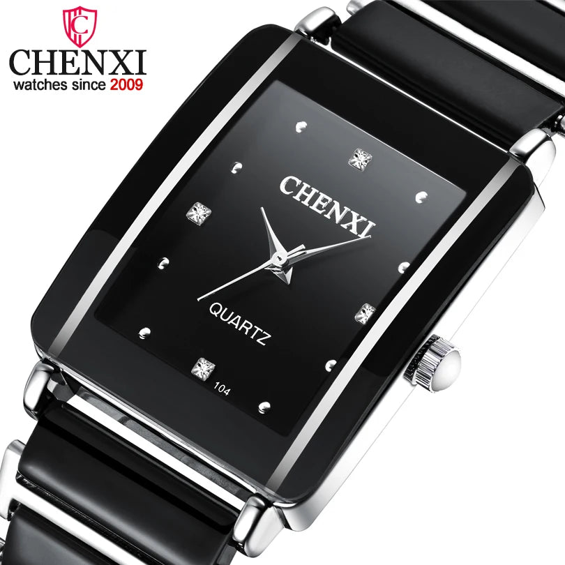 CHENXI Luxury Brand Lover's Watches Men or Women Quartz Watch Man Anti-ceramic Strap waterproof Lady WristWatch Male Clock Gift