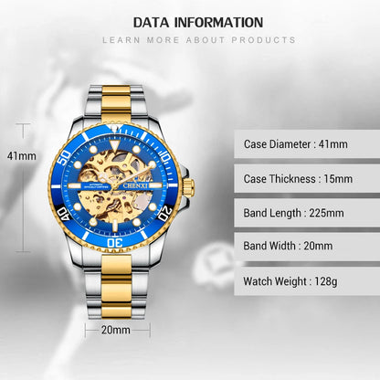 CHENXI 2023 New Drop Shipping Men Mechanical watches Men Watch Automatic Mechanical Clock Hollow out Dial Design Wristwatches