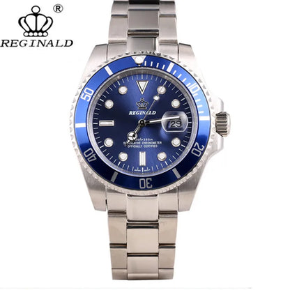 Fashion Reginald Crown Top Brand Quartz Male Watch Business Casual Men's Steel Calendar Japan Waterproof Hight Wrist Watches