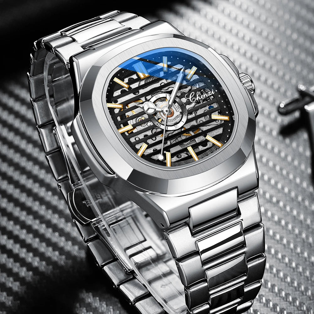 CHENXI New 2024 Men Mechanical Watch Top Brand Luxury Full Steel Automatic Watch Sport Waterproof Watch Men relogio masculino