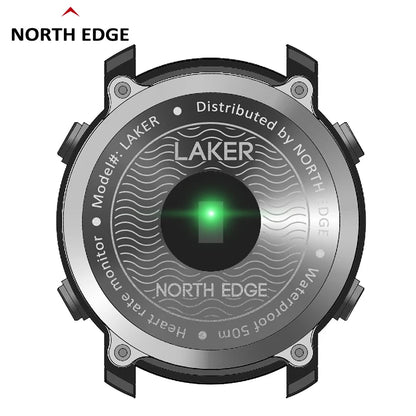 NORTH EDGE reloj inteligente para hombre Monitor de ritmo cardíaco reloj inteligente para mujer natación correr podómetro despertador impermeable 50m Android IOS