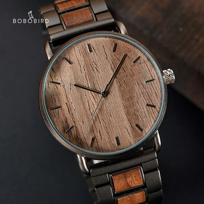 reloj hombre BOBO BIRD Wood Watches Men's Top Brand Luxury Quartz Wooden Wristwatches  for Male Clock Gift Drop Shipping OEM