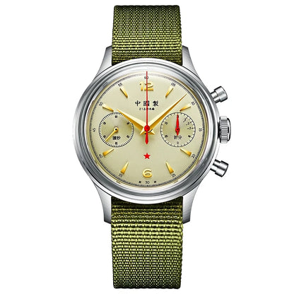 MERKUR-relojes cronógrafo para hombre, reloj militar para piloto, cuerda a mano Retro, reloj de pulsera mecánico, resistente al agua hasta 30m, correa de nailon ST29