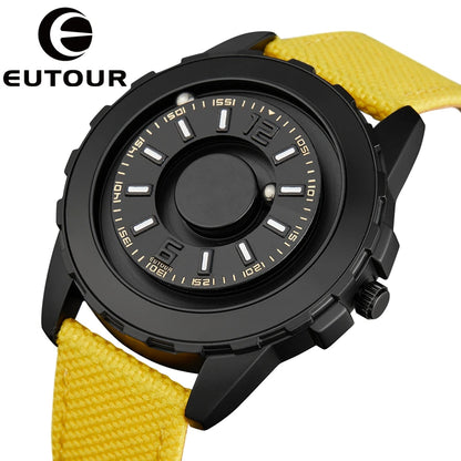 EUTOUR Original concepto magnético cuarzo deportes lujo minimalista impermeable reloj de hombre con correa de lona de moda