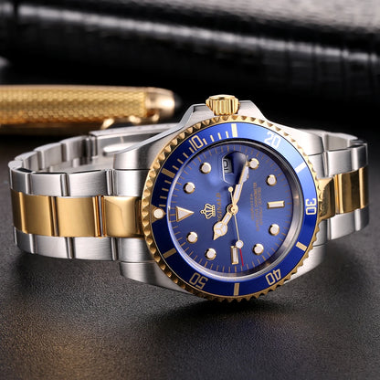 Fashion Reginald Crown Top Brand Quartz Male Watch Business Casual Men's Steel Calendar Japan Waterproof Hight Wrist Watches
