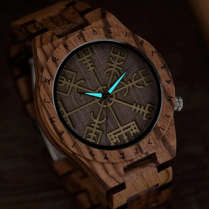 reloj hombre BOBO BIRD Wood Watches for Male Helm of Awe or Vegvisir Design Luxury Brand Men's Handmade Writwatches Custom Logo